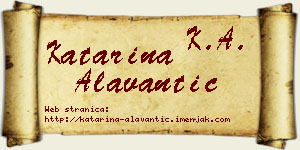 Katarina Alavantić vizit kartica